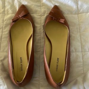 Sarah Flint Natalie Saddle Vachetta Pointed Toe Flats